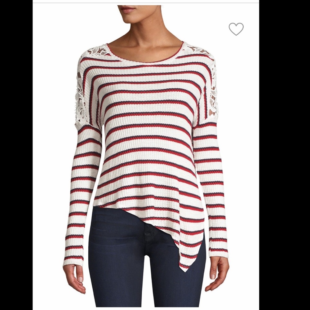 Generation Love Bleecker Lace Striped Thermal Top